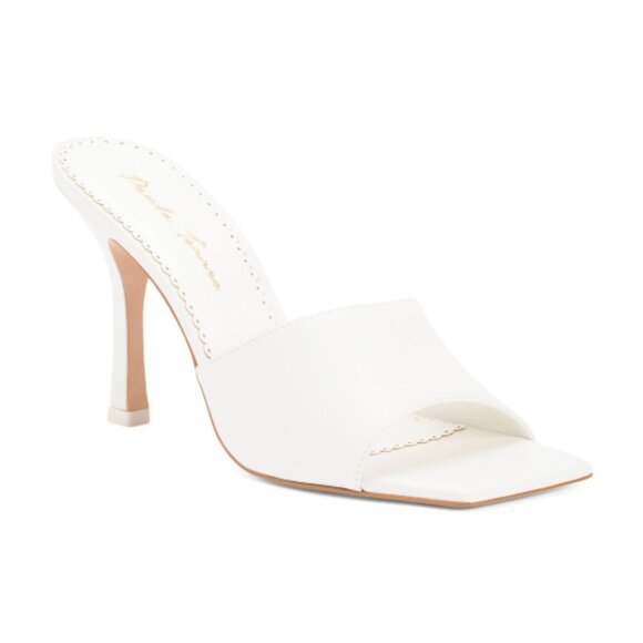 PAULA TORRES Handmade In Brazil Leather Soho Heeled Mules - Picture 1 of 3